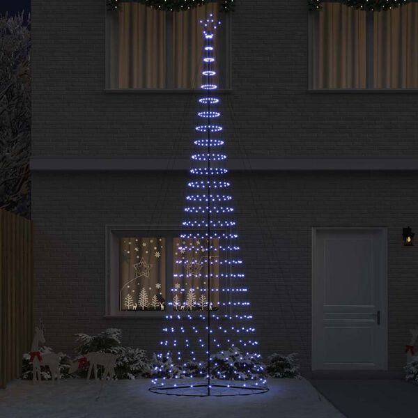 vidaXL &Aacute;rvore de Natal LED com 555 LEDs com suporte Azul 500 cm Metal
