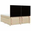 vidaXL Cama com molas/colch&atilde;o 200x200 cm tecido cor creme