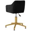 vidaXL Cadeira de jantar girat&oacute;ria veludo preto