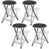 vidaXL Bancos de dobr&aacute;veis 4 pcs couro artificial