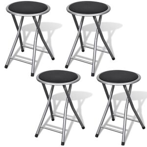 vidaXL Bancos de dobr&aacute;veis 4 pcs couro artificial