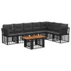 vidaXL Conjunto de Sof&aacute; de Jardim 8 unid. Preto e Cinza Escuro vime PE