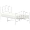 vidaXL Estrutura de cama com cabeceira e pés 80x200 cm metal branco