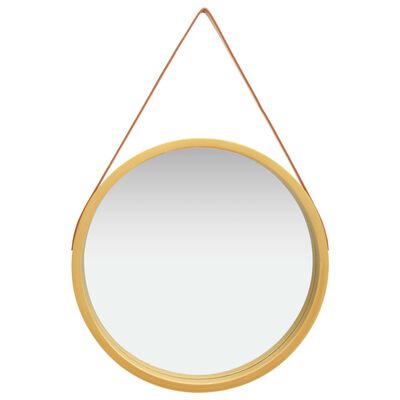 vidaXL Espelho de parede com alça 60 cm dourado