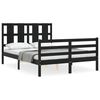 vidaXL Estrutura de cama com cabeceira 120x200cm madeira maci&ccedil;ao preto