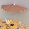 vidaXL Guarda-sol semicircular com mastro 180x90 cm terracota