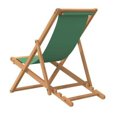 vidaXL Cadeira de praia dobrável madeira de teca maciça verde