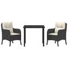 vidaXL Conjunto de Jantar para Jardim 3 pcs Cinzeto Rattan Sintético