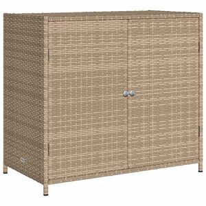 vidaXL Arm&aacute;rio de arruma&ccedil;&atilde;o p/ jardim 83x45x76 cm vime PE bege