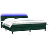 vidaXL Cama box spring c/ colch&atilde;o e LED 180x220 cm veludo verde-escuro