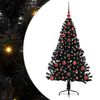 vidaXL &Aacute;rvore de Natal Artificial Pr&eacute;-iluminada Preto 120 cm PVC