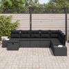 vidaXL Conjunto de Sof&aacute; de Jardim com almofada 8 pcs Preto vime PE