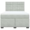 vidaXL Cama com molas/colch&atilde;o 160x200 cm veludo cinzento-claro