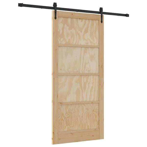 vidaXL Porta Deslizante ORKDAL Natural e Preto 93 x 202 cm