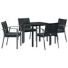 vidaXL Conjunto de Jantar para Jardim 5 unid. Preto e Cinza
