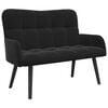 vidaXL Sof&aacute; de dois lugares Preto 115 x 61 x 87 cm Veludo