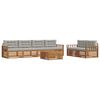 vidaXL Conjunto de Sof&aacute;s para Exterior 7 pcs Cinza Natural e Claro
