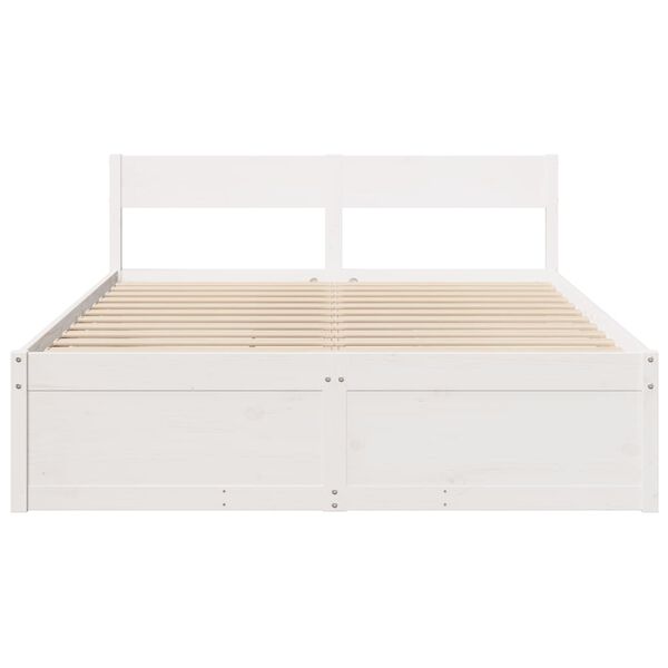 vidaXL Cama sem colchão 140x200 cm madeira de pinho maciça branco