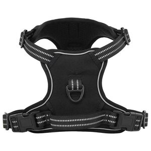 vidaXL Peitoral para c&atilde;es com faixas refletoras ajust&aacute;vel M preto