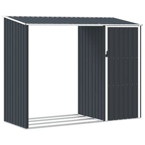 vidaXL Abrigo de lenha jardim 245x98x159cm a&ccedil;o galvanizado antracite