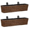 vidaXL Floreiras de pendurar 2 pcs jacinto de &aacute;gua castanho