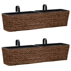 vidaXL Floreiras de pendurar 2 pcs jacinto de &aacute;gua castanho