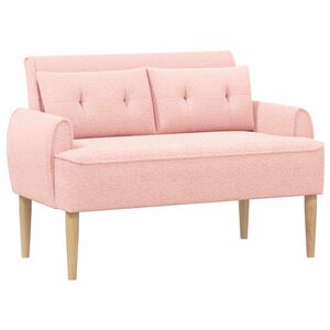 vidaXL Sof&aacute; de dois lugares com bot&atilde;o acolchoado Rosa 117 x 67 x 77 cm