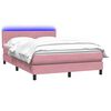 vidaXL Cama box spring c/ colch&atilde;o e LED 140x220 cm veludo rosa