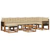 vidaXL Conjunto de Sof&aacute;s para Exterior 8 pcs Natural e Bege