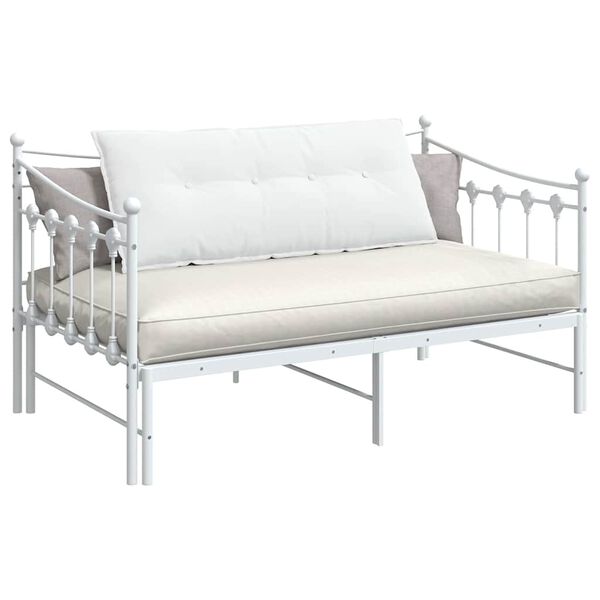 vidaXL Travesseiro para Costas Branco 120 x 19 x 50 cm tecido