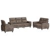 vidaXL Conjunto de Sof&aacute;s 3 pcs Cinzento-claro Couro Suede Sint&eacute;tico