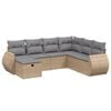 vidaXL 7 pcs conj. sof&aacute;s jardim c/ almofad&otilde;es vime PE bege misturado