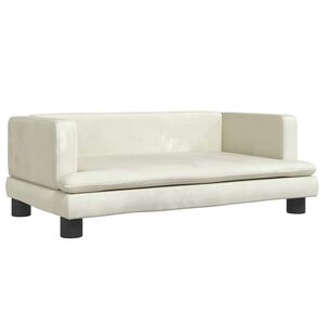 vidaXL Cama para c&atilde;es 70x45x30 cm veludo cor creme