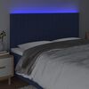 vidaXL Cabeceira de cama c/ luzes LED tecido 180x5x118/128 cm azul