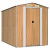 vidaXL Abrigo de jardim 192x274x223 cm a&ccedil;o galvanizado castanho