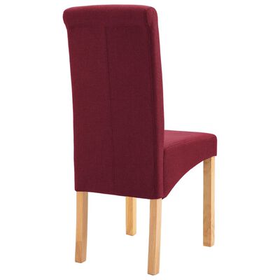 vidaXL Cadeiras de jantar 2 pcs tecido vermelho