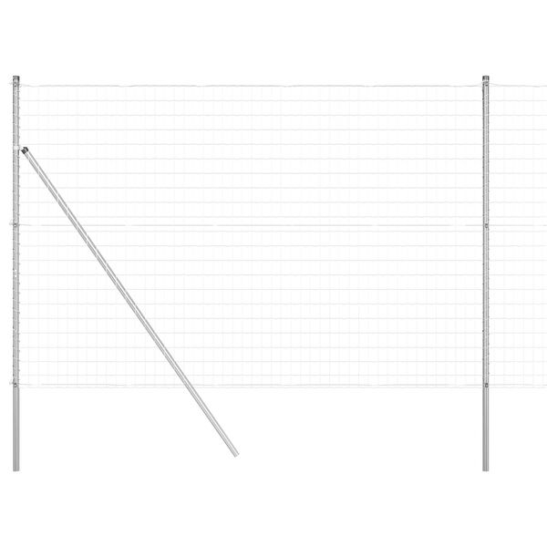 vidaXL Cerca com Poste Prateado 1,5 x 10 m A&ccedil;o e PVC