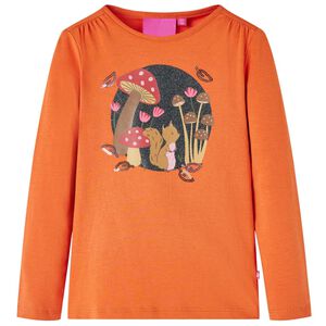T-shirt de manga comprida para crian&ccedil;a laranja-queimado 92
