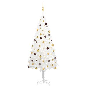 vidaXL &Aacute;rvore Natal artificial pr&eacute;-iluminada c/ bolas branco