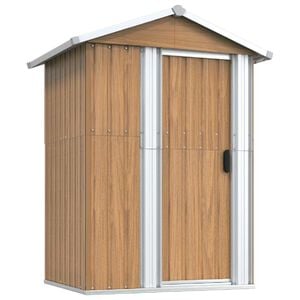 vidaXL Abrigo de jardim castanho 126x97,5x177 cm a&ccedil;o galvanizado