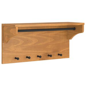vidaXL Cabide de parede SANDNES 87x30x42 cm Pinho de madeira maci&ccedil;a