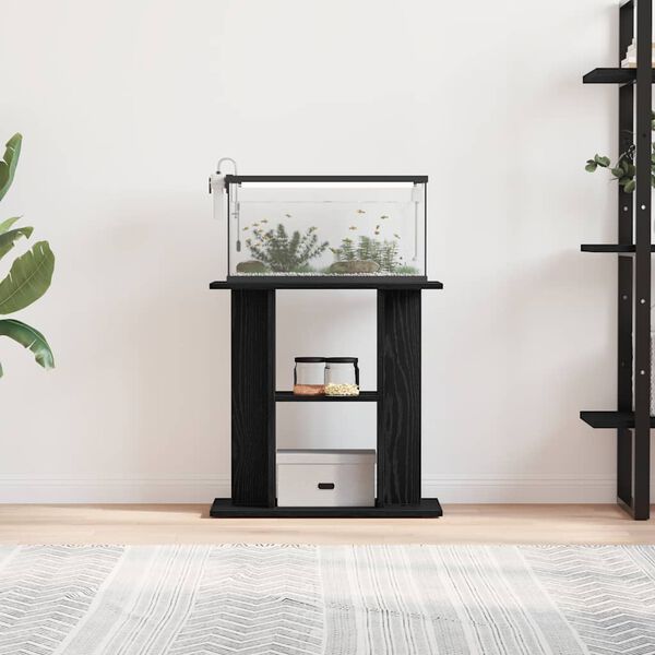 vidaXL Suporte para aquário carvalho preto 60x30x60 cm madeira projetada