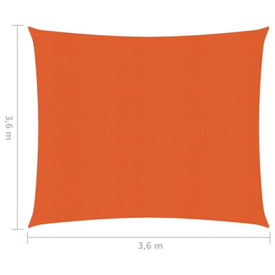 vidaXL Para-sol estilo vela 160 g/m² 3,6x3,6 m PEAD laranja