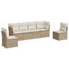 vidaXL 6 pcs conjunto de sof&aacute;s p/ jardim com almofad&otilde;es vime PE bege