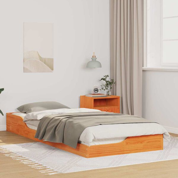 vidaXL Estrutura da Cama Marrom Cera 80 x 220 cm