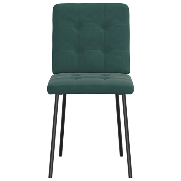 vidaXL Cadeiras de jantar 2 pcs veludo verde-escuro