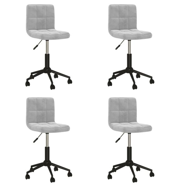 vidaXL Cadeiras de jantar girat&oacute;rias 4 pcs veludo cinzento-claro