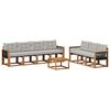vidaXL Conjunto de Sof&aacute;s para Exterior 8 pcs Natural e Cinzento-Claro