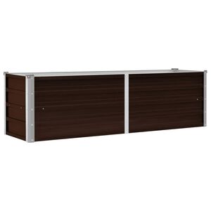 vidaXL Canteiro elevado de jardim a&ccedil;o galvanizado 160x40x45cm castanho