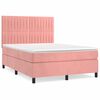 vidaXL Cama com molas/colch&atilde;o 140x200 cm veludo rosa